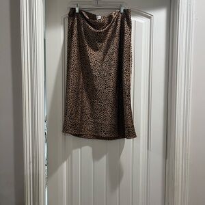 J. Crew Factory Leopard Print Midi Skirt